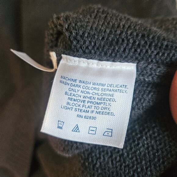 Lands' End Sweater Vest Mens L Gray Cotton Knit V Neck Pullover Preppy Old Money - Picture 4 of 7